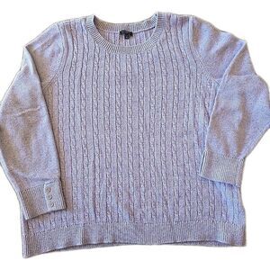 Cableknit Sweater Plus 2X Purple Talbots Pullover Coastal Cottagecore Preppy